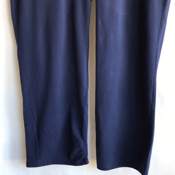 Coldwater Creek navy Egyptian cotton straight leg elastic waist pants, size 1X - Picture 4 of 10